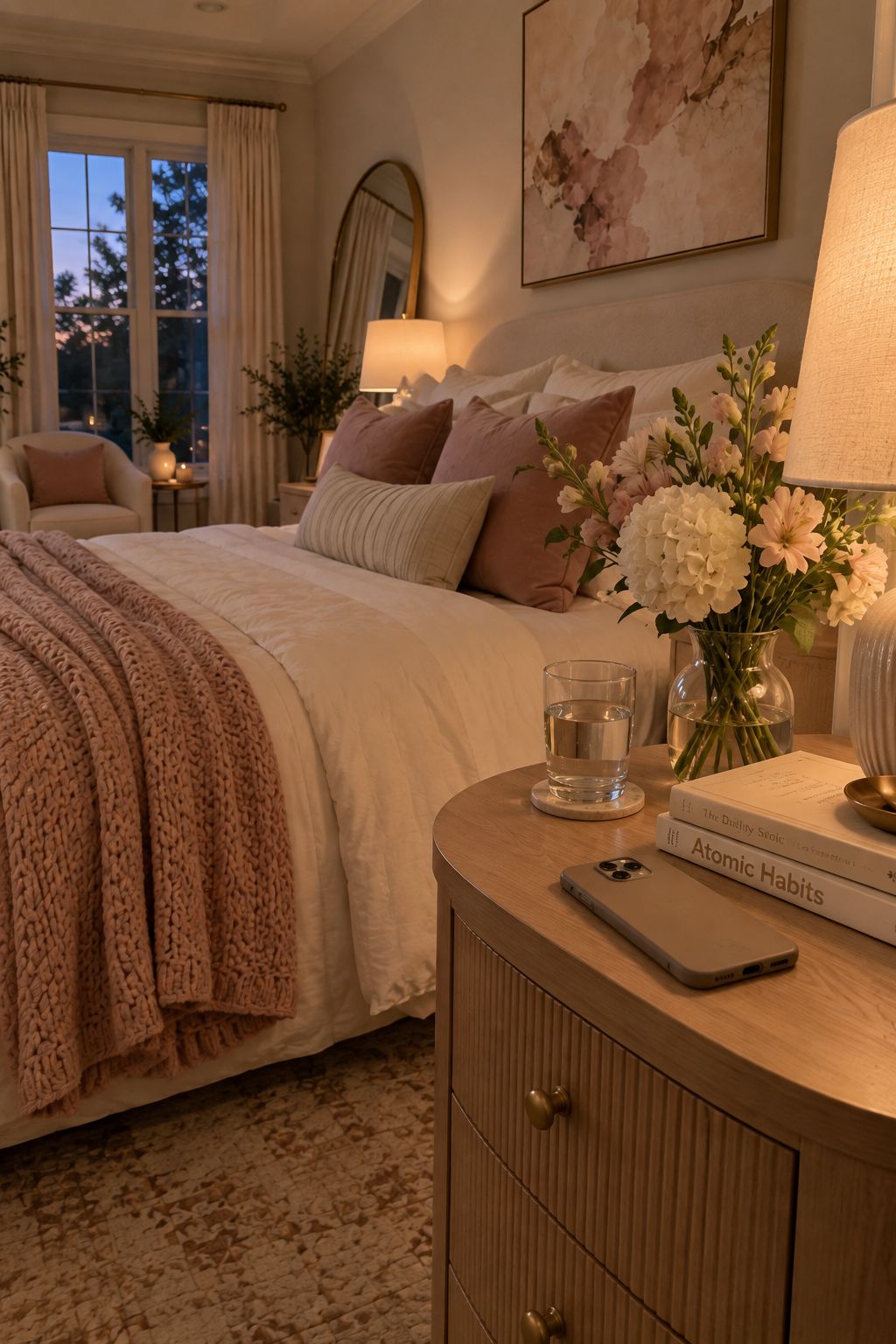 Cynthia's bedroom in the evening